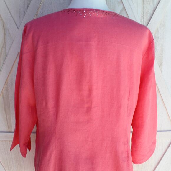 Eileen Fisher Irish Linen Button Up Tunic Top M - Picture 8 of 11